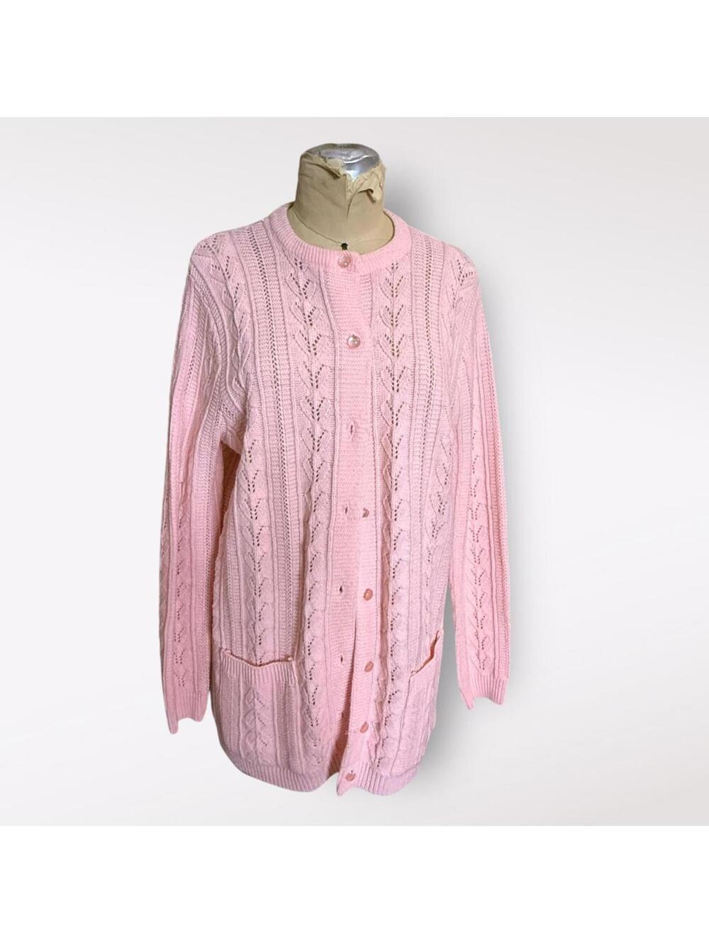 College Point Vintage Pink Knit Cardigan